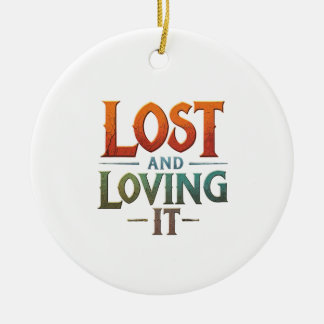 Ornamento De Cerâmica Perdido e adorando