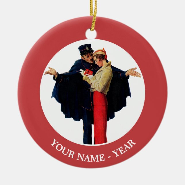 Ornamento De Cerâmica Perdido em Paris (Frente)