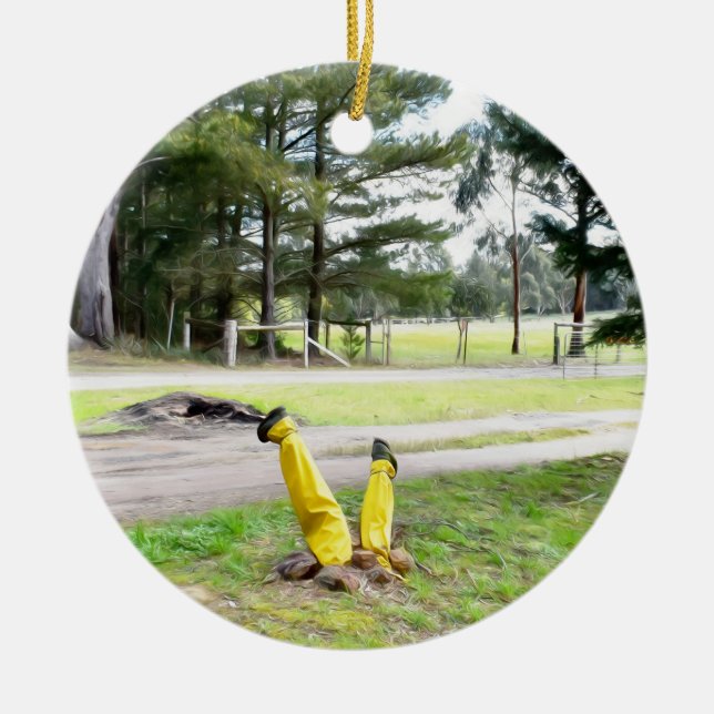 Ornamento De Cerâmica Perdido no Jardim de novo (Frente)