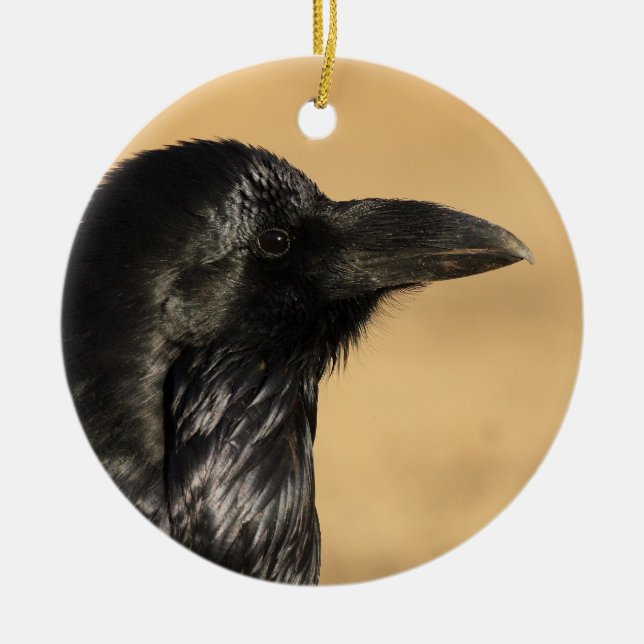 Ornamento De Cerâmica perfil do corvo (Frente)