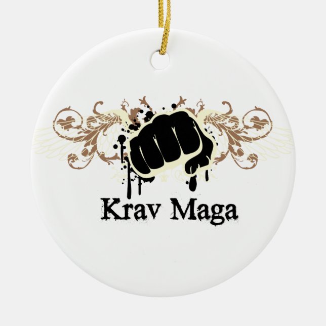 Ornamento De Cerâmica Perfurador de Krav Maga (Frente)