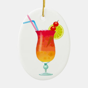 Ornamento De Cerâmica Perfurador tropical gelado do rum