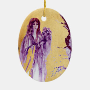 Ornamento De Cerâmica Pergaminho da RAINHA GUINEVERE/REI ARTHUR LEGENDA