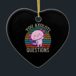 Ornamento De Cerâmica Perguntas sobre o Axolotl Retro 90s Vintage Sunset<br><div class="desc">Retro 90s Você Perguntas Axolotl Vintage Sunset,  fofo,  axolotl,  amante,  presente,  kawaii,  engraçado,  vintage,  sunset,  retro,  axolotl fish,  aspas,  memes,  presentes,  você Axolotl questiona Engraçado Axolotl T-shirt bonita Axolotl,  Vintage Sunset com Axolotl,  Perguntas gerais sobre T-Shirt</div>