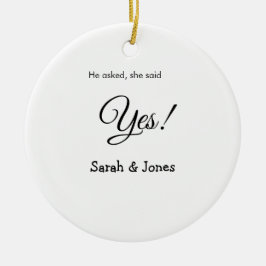 Ornamento De Cerâmica Perguntou-lhe que sim, noivado simples
