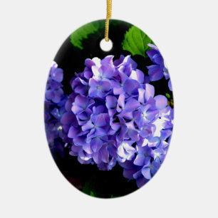 Ornamento De Cerâmica Periwinkle Hydrangeas