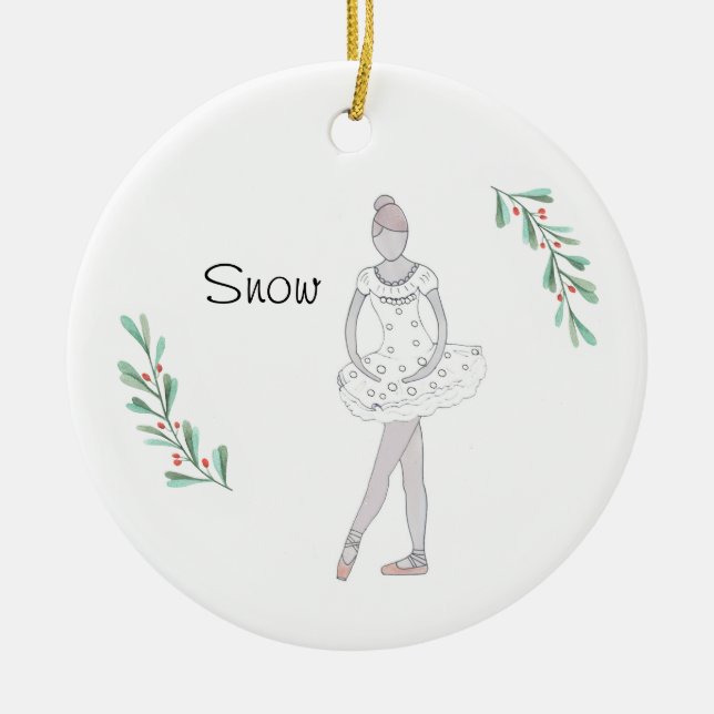 Ornamento De Cerâmica Pernauta Personalizada Snowball Keepsasaké (Frente)