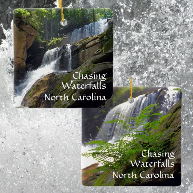 Ornamento De Cerâmica Perseguindo Waterfall North Carolina Mountain Phot (Criador carregado)