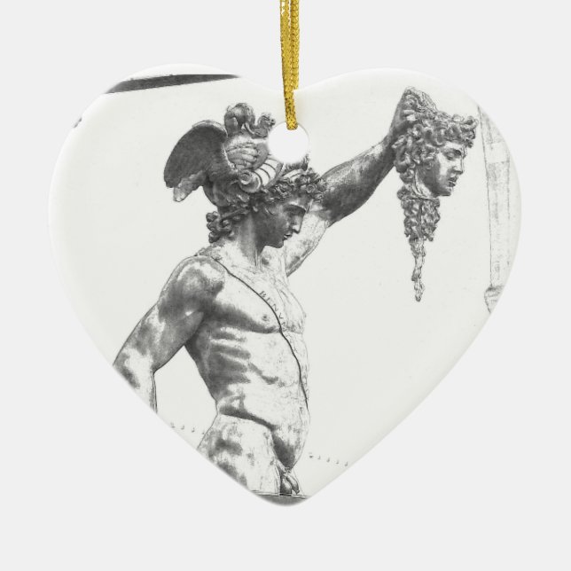 Ornamento De Cerâmica Perseus com a cabeça do Medusa (Frente)