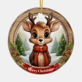 Ornamento De Cerâmica Personagem de Natal Veado Animal Rena Cer