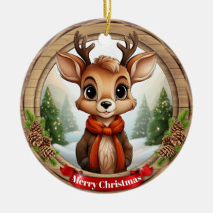 Ornamento De Cerâmica Personagem de Natal Veado Animal Rena Cer