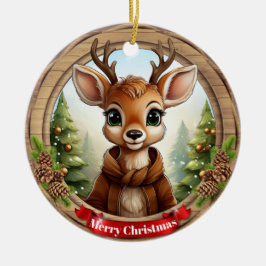 Ornamento De Cerâmica Personagem de Natal Veado Rena Animal Natal Cer