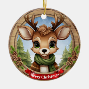 Ornamento De Cerâmica Personagem de Natal Veado Rena Animal Natal Cer
