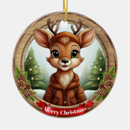 Ornamento De Cerâmica Personagem de Natal Veado Rena Animal Natal Cer