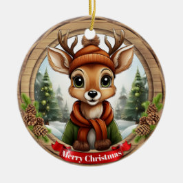 Ornamento De Cerâmica Personagem de Natal Veado Rena Animal Natal Cer