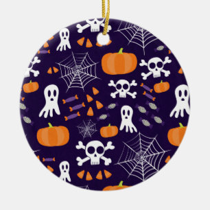 Ornamento De Cerâmica Personagens Divertidos e Assustadores de Halloween