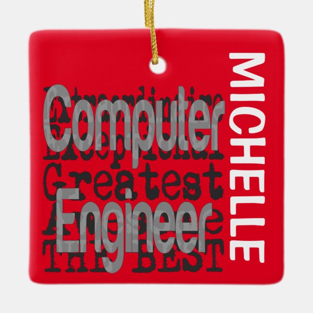 Ornamento De Cerâmica PERSONALIDADE Extraordinária do Engenheiro do Comp (Frente)