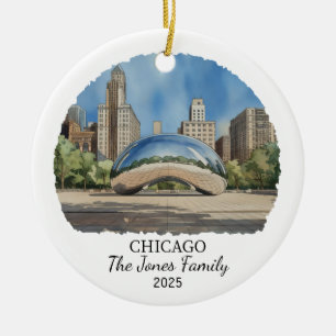 Ornamento De Cerâmica Personalised Chicago Ornament, Estado do Illinois