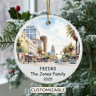 Ornamento De Cerâmica Personalised Fresno Ornament, Califórnia