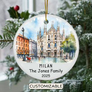 Ornamento De Cerâmica Personalised Milan Ornament, Itália