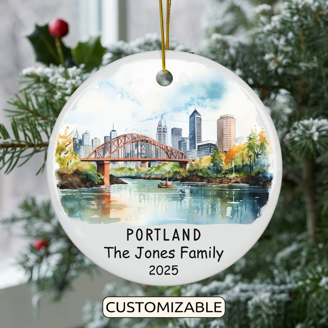 Ornamento De Cerâmica Personalised Portland Ornament, Oregon (Criador carregado)