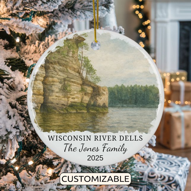 Ornamento De Cerâmica Personalised River Dells Ornament, Wisconsin (Criador carregado)