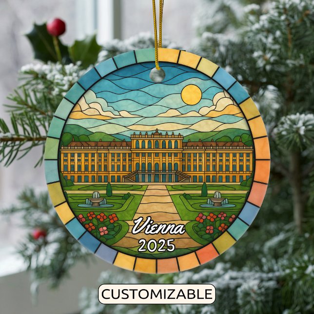 Ornamento De Cerâmica Personalised StainGlass Viena, Áustria (Criador carregado)