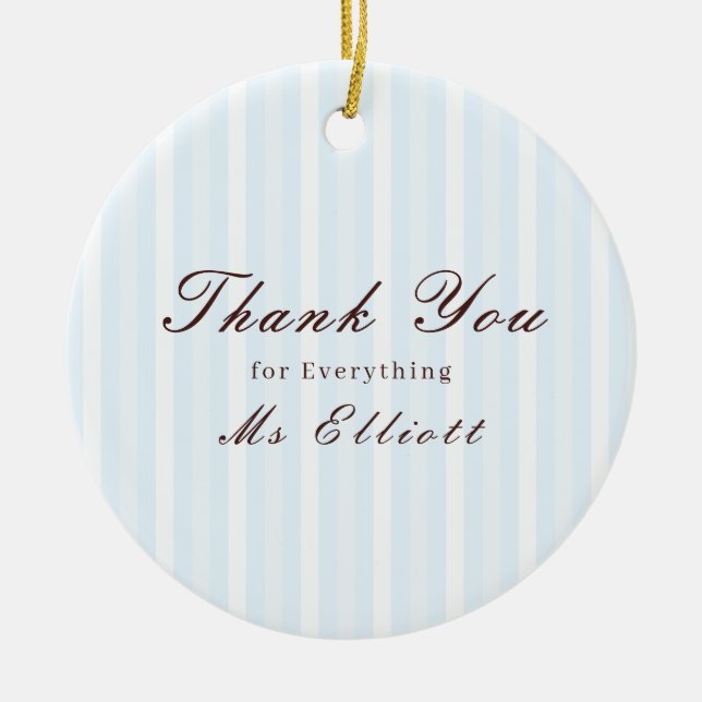 Ornamento De Cerâmica Personalised Thank You Teacher Ornament Bluebell (Frente)