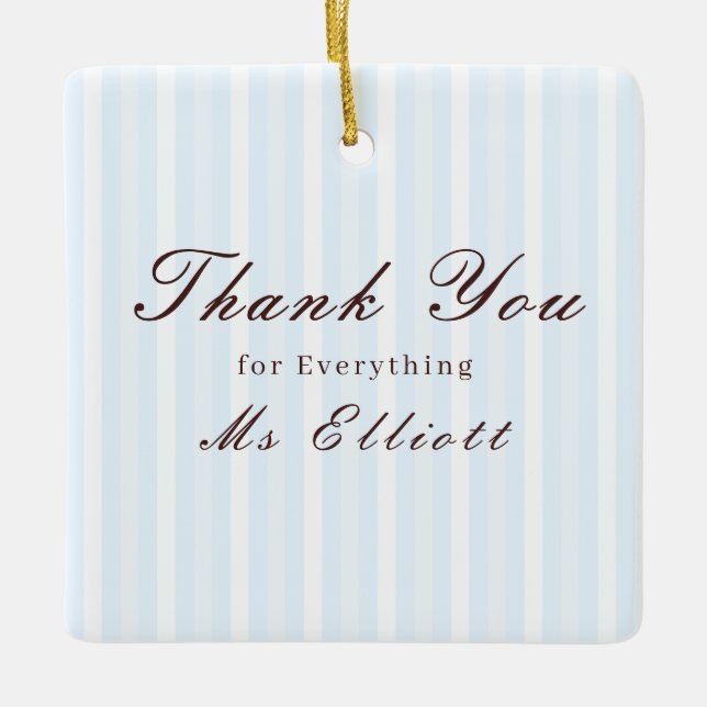 Ornamento De Cerâmica Personalised Thank You Teacher Ornament Bluebell (Frente)