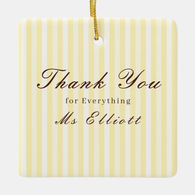 Ornamento De Cerâmica Personalised Thank You Teacher Ornament Buttercup (Frente)