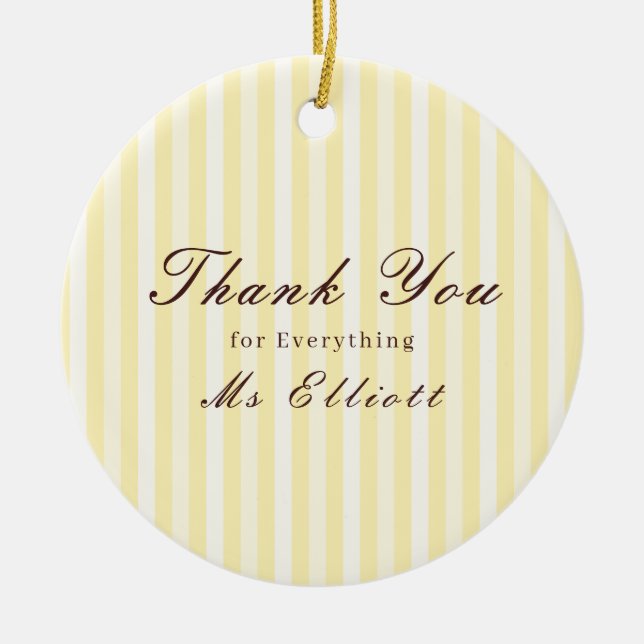 Ornamento De Cerâmica Personalised Thank You Teacher Ornament Buttercup (Frente)