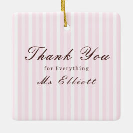 Ornamento De Cerâmica Personalised Thank You Teacher Ornament Pink Mist