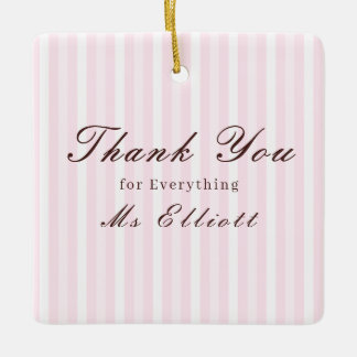 Ornamento De Cerâmica Personalised Thank You Teacher Ornament Pink Mist
