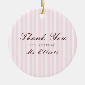 Ornamento De Cerâmica Personalised Thank You Teacher Ornament Pink Mist