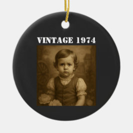 Ornamento De Cerâmica Personalização da Imagem de Infância e Vintagem de