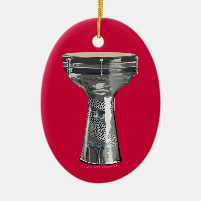 Ornamento De Cerâmica Personalização do tambor de Dumbek Doumbek Darbuka (Frente)