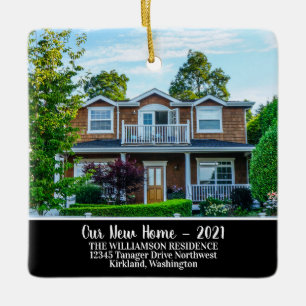 Ornamento De Cerâmica Personalizada 2 Foto Nova Página Inicial Com Ano, 