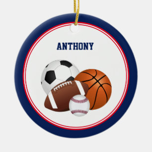 Ornamento de Cerâmica Personalizada do Esporte Bl