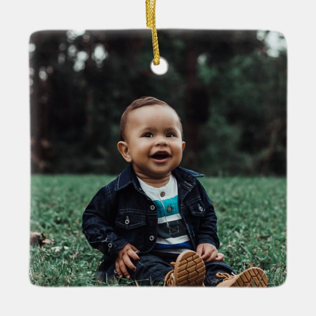 Ornamento De Cerâmica Personalizada Personalizada Sua Própria Foto (Frente)