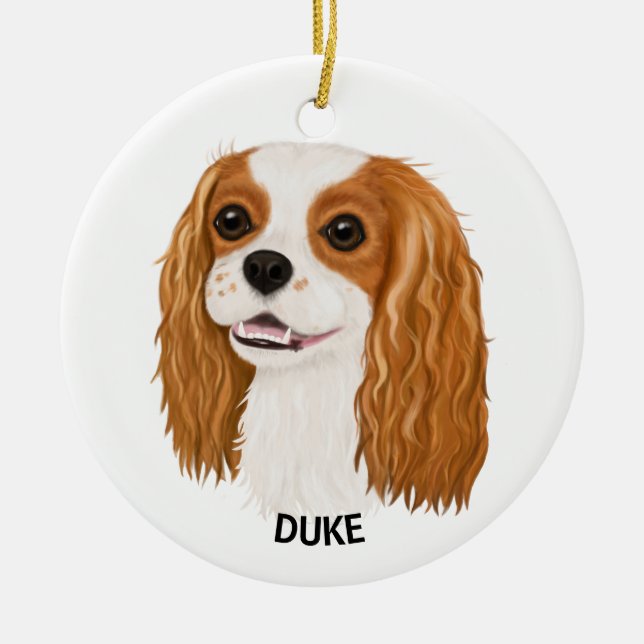 Ornamento De Cerâmica Personalizado Blenheim Cavalier King Spaniel (Frente)