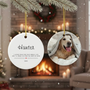 Ornamento De Cerâmica Personalizado com a Foto e Nome do Seu Pet