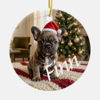 Ornamento de Cerâmica Personalizado com Foto Chic