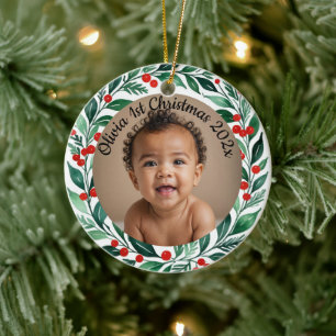 ornamento de cerâmica personalizado com foto de na