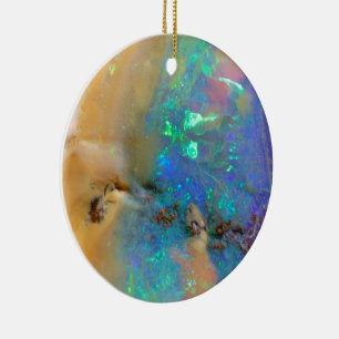 Ornamento De Cerâmica Personalizado do Cristal Gemstone Opal da Família