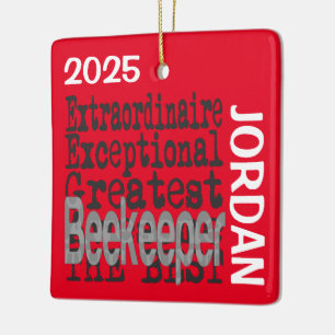 Ornamento De Cerâmica PERSONALIZADO do Extraordinário do Beekeeper