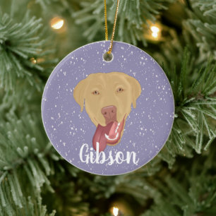 Ornamento De Cerâmica Personalizado Dudley Labrador