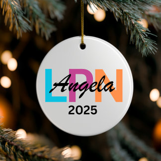 Ornamento De Cerâmica Personalizado Enfermeiro Ornament 2025, Custom rn,