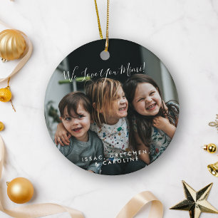 Ornamento De Cerâmica Personalizado Eu Amo Você Mimi Foto Manuscrita 