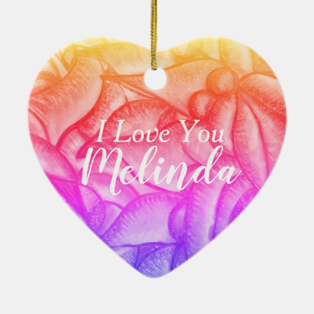 Ornamento De Cerâmica Personalizado Eu Te Amo Pendente Cardíaco (Verso)