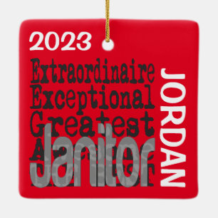 Ornamento De Cerâmica PERSONALIZADO Extraordinário do Janitor